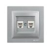 ΠΡΙΖΑ ΤΗΛΕΦΩΝΟΥ ΔΙΠΛΗ RJ 11 ΑΣΗΜΙ EUROLAMP – 152-10439