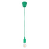 GloboStar® CABLITO 61556 Μοντέρνο Κρεμαστό Φωτιστικό Οροφής Μονόφωτο 1 x E27 Πράσινο Σιλικόνης Ανάρτηση με Υφασμάτινο Καλώδιο Φ4 x Υ110cm