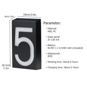 GloboStar® 71516 Αυτόνομο Ηλιακό Φωτιστικό LED SMD 1W 100lm με Ενσωματωμένη Μπαταρία 1000mAh – Φωτοβολταϊκό Πάνελ με Αισθητήρα Ημέρας-Νύχτας για Αρίθμηση Δρόμου με Αριθμό 6 Αδιάβροχο IP55 Ψυχρό Λευκό 6000K