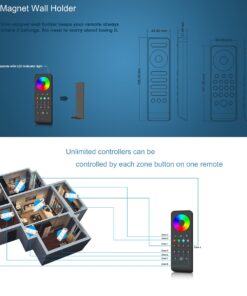 GloboStar® 71563 RS4 SKYDANCE Ασύρματο Χειριστήριο Αφής RF 2.4Ghz 4 Group για όλα τα RGB/RGBW SKYDANCE Controller DC 3V 2 x AAA – IP20 Μαύρο Μ14 x Π5 x Υ1.9cm – 5 Years Warranty