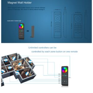 GloboStar® 71563 RS4 SKYDANCE Ασύρματο Χειριστήριο Αφής RF 2.4Ghz 4 Group για όλα τα RGB/RGBW SKYDANCE Controller DC 3V 2 x AAA – IP20 Μαύρο Μ14 x Π5 x Υ1.9cm – 5 Years Warranty