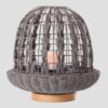 ΠΟΡΤΑΤΙΦ E27 ΒΑΣΗ ΞΥΛΟ & RATTAN Φ29×30 ΓΚΡΙ EUROLAMP 144-78000
