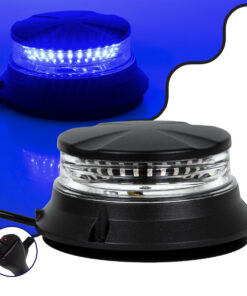 GloboStar® 85170 PRO Series Φάρος Σήμανσης Οχήματος Αστυνομίας για Αυτοκίνητα & Φορτηγά 6 Προγραμμάτων Φωτισμού STROBE LED SMD 3030 48W DC 10-30V Αδιάβροχος IP66 Μπλε