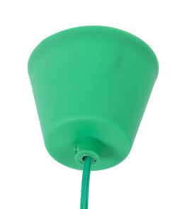 GloboStar® CABLITO 61556 Μοντέρνο Κρεμαστό Φωτιστικό Οροφής Μονόφωτο 1 x E27 Πράσινο Σιλικόνης Ανάρτηση με Υφασμάτινο Καλώδιο Φ4 x Υ110cm