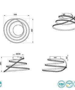 Φωτιστικό Οροφής Reality BOLOGNA LED, 36W · 5100lm, 4000K Λευκό Ματ Μεταλλικό, Step Dimmable- R67051131
