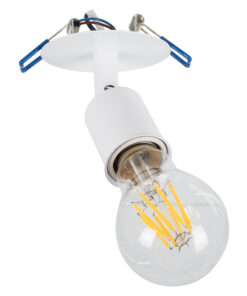 GloboStar® SARA 00848 Μοντέρνο Χωνευτό Φωτιστικό Οροφής / Τοίχου Μονόφωτο 1xE27 Μεταλλικό Λευκό Φ8 x Υ8.5cm