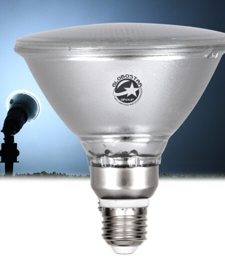 GloboStar® 60226 Λάμπα LED E27 PAR38 Κήπου Σκληρού Υάλου 18W 2000lm 60° AC 220-240V IP65 Φ12 x Υ13cm Ψυχρό Λευκό 6000K – 3 Years Warranty