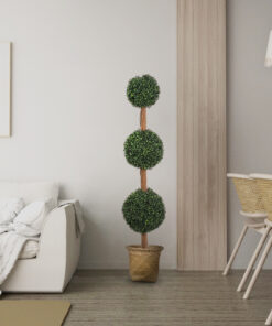 GloboStar® Artificial Garden CECILIA 20343 Διακοσμητικό Ψάθινο Καλάθι – Κασπώ Γλάστρα – Flower Pot Μπεζ Φ26cm x Υ26cm