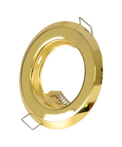 GloboStar® DELTA 77811 Χωνευτό Στρόγγυλο Σποτ Οροφής για Λάμπα MR16 με Βάση GU5.3 ή GU10 – IP20 – Μεταλλικό – Φ83 x Υ31mm – Χρυσό Πλατίνα – 5 Χρόνια Εγγύηση