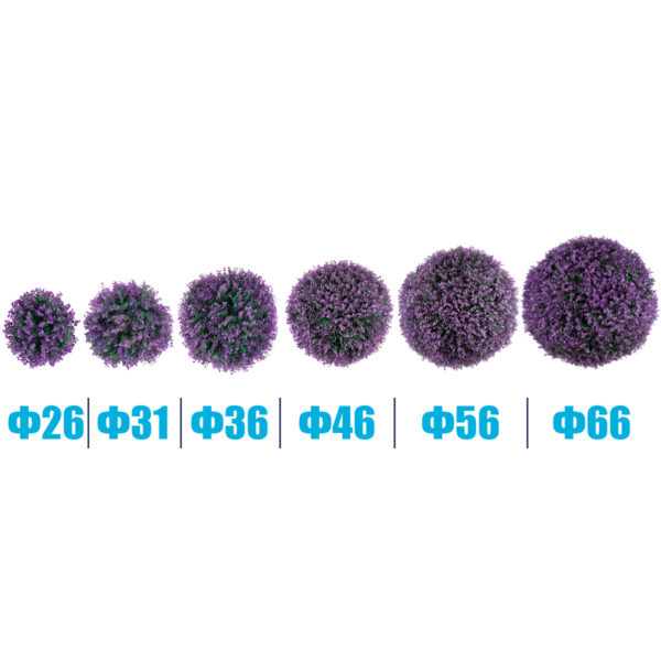 GloboStar® 78523 Artificial – Συνθετικό Τεχνητό Διακοσμητικό Φυτό Θάμνος Πυξάρι Πράσινο – Μωβ Φ56cm