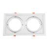 GloboStar® VITA 77854 Χωνευτό Κινούμενο Διπλό Τετράγωνο Σποτ Οροφής για Λάμπα AR111 – IP20 – Χυτό Αλουμίνιο – M33.5 x Π17.5 x Y5.5cm – Λευκό – 5 Χρόνια Εγγύηση