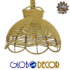 GloboStar® VENIER 01610 Vintage Κρεμαστό Φωτιστικό Οροφής Μονόφωτο 1 x E27 Πλέγμα με Μπεζ Σχοινί Φ34 x Υ26cm