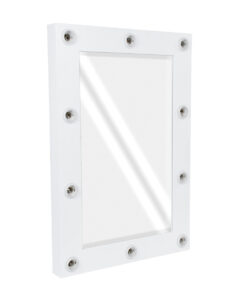 GloboStar® MAKEUP MIRROR-60×90-4 Μοντέρνος Καθρέπτης Μακιγιάζ με Πλαίσιο Φυσικού Ξύλου με Διακόπτη On/Off 10 x E27 AC220-240V – Μ60 x Π7 x Υ90cm – Λευκή Λάκα