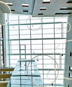 Κρεμαστό Γραμμικό Φωτιστικό OLAN σε Σχήμα Κύκλου και Αμμώδες Μαύρο Χρώμα ACA