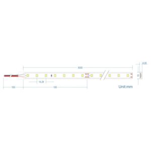 LED Ταινία 12W 24V CUBALUX Dimmable 1236lm/m Αδιάβροχη IP67 Θερμό 2700K 5 Μέτρα CL77-0053