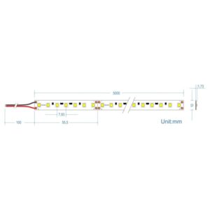 LED Ταινία 12W 24V CUBALUX Dimmable  1116lm/m  Θερμό 2700K 5 Μέτρα CL77-0020
