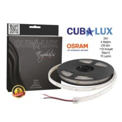 LED Ταινία 4W 24V CUBALUX Dimmable 452lm/m Αδιάβροχη IP67 Θερμό 2700K 5 Μέτρα CL77-0045