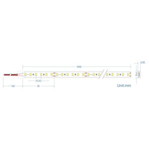 LED Ταινία 9.6W 24V CUBALUX Dimmable 988lm/m Αδιάβροχη IP67 Θερμό 2700K 5 Μέτρα CL77-0057