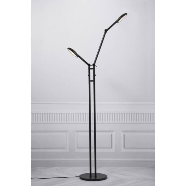 Nordlux Bend Double Φωτιστικό Δαπέδου Μαύρο LED 10W 2700K Dimmable –  2112784003
