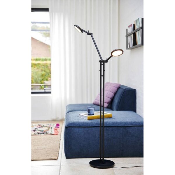 Nordlux Bend Double Φωτιστικό Δαπέδου Μαύρο LED 10W 2700K Dimmable –  2112784003