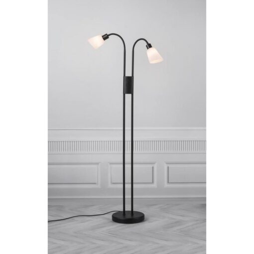 Nordlux Molli Double Φωτιστικό Δαπέδου Μαύρο E14  Γυάλινο/Μεταλλικό –  2112844003