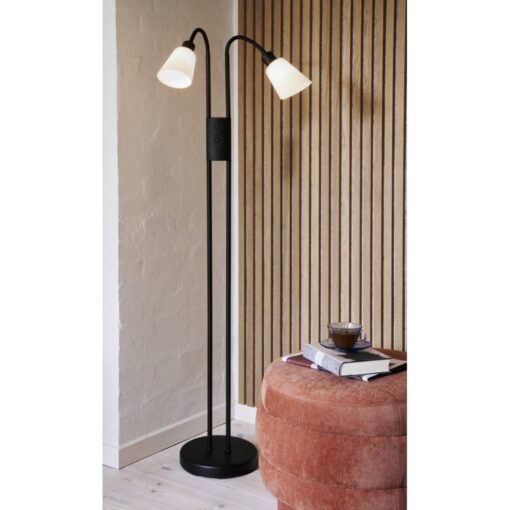 Nordlux Molli Double Φωτιστικό Δαπέδου Μαύρο E14  Γυάλινο/Μεταλλικό –  2112844003
