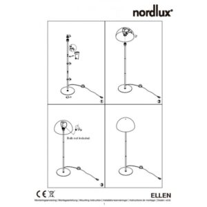 Nordlux Ellen 40 Φωτιστικό Δαπέδου Μαύρο E27  Μεταλλικό –  48584003