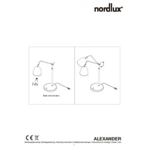 Nordlux Alexander 16 Φωτιστικό Γραφείου Λευκό E27  Μεταλλικό/Πλαστικό –  48635001