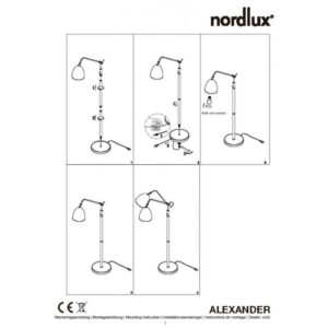 Nordlux Alexander 16 Φωτιστικό Δαπέδου Λευκό E27  Μεταλλικό/Πλαστικό –  48654001