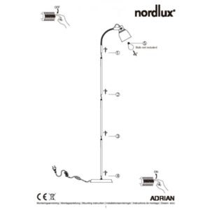Nordlux Adrian Φωτιστικό Δαπέδου Ανθρακί E27  Μεταλλικό/Πλαστικό –  48824003