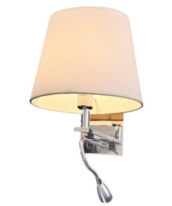 InLight Επιτοίχιο φωτιστικό από μέταλλο σε χρώμιο απόχρωση με σπιράλ και υφασμάτινο καπέλο (43311-Χρώμιο)