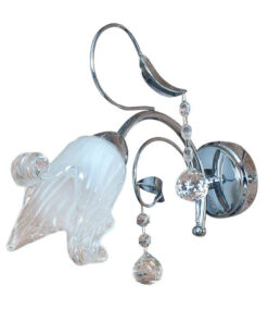 InLight Επιτοίχιο φωτιστικό από χρώμιο μέταλλο κρύσταλλα και λευκό γυαλί (43348-CH)