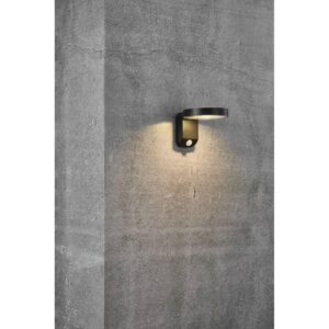 Nordlux Rica Round Φωτιστικό Τοίχου Ηλιακό Φωτιστικό LED 5W 3000K IP44 Μαύρου Χρώματος – 2118141003