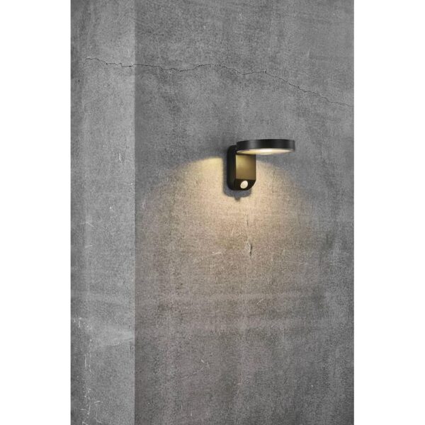 Nordlux Rica Round Φωτιστικό Τοίχου Ηλιακό Φωτιστικό LED 5W 3000K IP44 Μαύρου Χρώματος – 2118141003