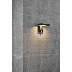 Nordlux Rica Square Φωτιστικό Τοίχου Ηλιακό Φωτιστικό IP44 LED 5W 3000K Μαύρου Χρώματος –  2118161003