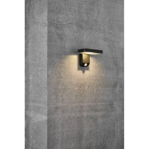 Nordlux Rica Square Φωτιστικό Τοίχου Ηλιακό Φωτιστικό IP44 LED 5W 3000K Μαύρου Χρώματος –  2118161003