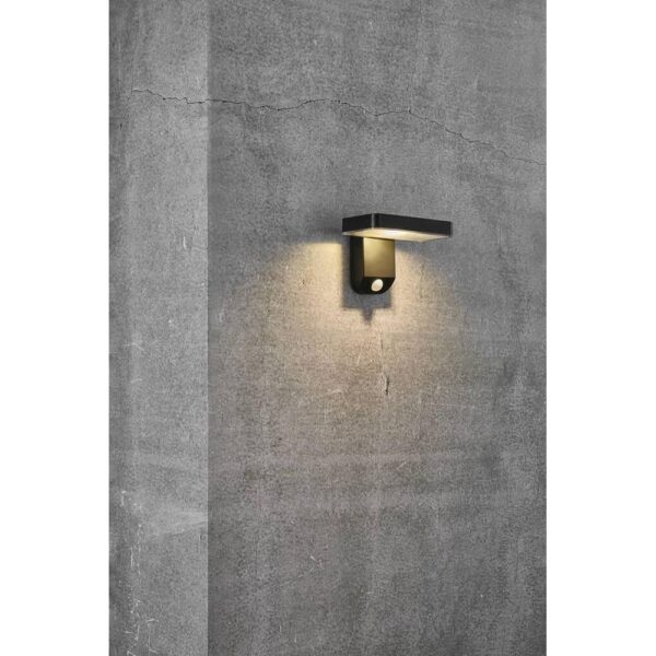 Nordlux Rica Square Φωτιστικό Τοίχου Ηλιακό Φωτιστικό IP44 LED 5W 3000K Μαύρου Χρώματος –  2118161003