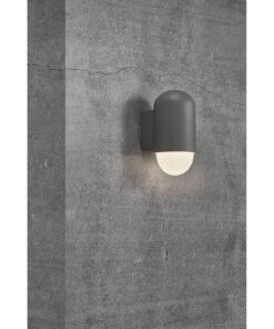 Nordlux Heka Φωτιστικό Τοίχου Γκρι E27 Αλουμίνιο/Γυάλινο – 2118211050