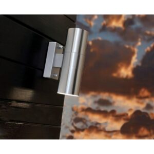Επιτοίχιο Φωτιστικό Nordlux Tin Maxi 2xGU10 IP54 Χρώματος Ασημί –  21279134