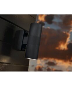 Επιτοίχιο Φωτιστικό Nordlux Tin Maxi 2xGU10 IP54 Μαύρου Χρώματος – 21279903