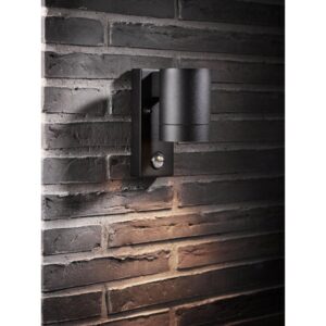Επιτοίχιο Φωτιστικό Nordlux Tin 1xGU10 Μαύρου Χρώματος IP54 με ανιχνευτή κίνησης –  21509103