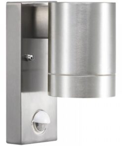 Επιτοίχιο Φωτιστικό Nordlux Tin 1xGU10 Ασημί Χρώματος IP54 με ανιχνευτή κίνησης – 21509129