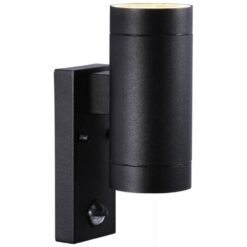 Επιτοίχιο Φωτιστικό Nordlux Tin Maxi Sensor 2xGu10 IP54 Με ανιχνευτή Κίνησης Μαύρου Χρώματος – 21519103