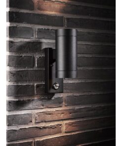 Επιτοίχιο Φωτιστικό Nordlux Tin Maxi Sensor 2xGu10 IP54 Με ανιχνευτή Κίνησης Μαύρου Χρώματος – 21519103