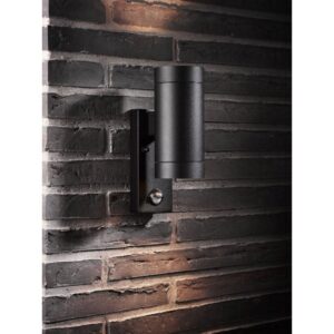 Επιτοίχιο Φωτιστικό Nordlux Tin Maxi Sensor 2xGu10 IP54 Με ανιχνευτή Κίνησης Μαύρου Χρώματος –  21519103