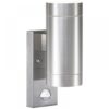 Επιτοίχιο Φωτιστικό Nordlux Tin Maxi Sensor 2xGU10 IP54 Αισθητήρα Ανίχνευσης Κίνησης Ασημί Χρώματος –  21519129