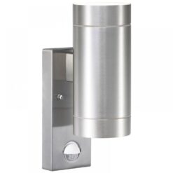 Επιτοίχιο Φωτιστικό Nordlux Tin Maxi Sensor 2xGU10 IP54 Αισθητήρα Ανίχνευσης Κίνησης Ασημί Χρώματος – 21519129
