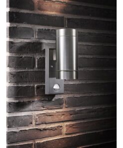 Επιτοίχιο Φωτιστικό Nordlux Tin Maxi Sensor 2xGU10 IP54 Αισθητήρα Ανίχνευσης Κίνησης Ασημί Χρώματος – 21519129