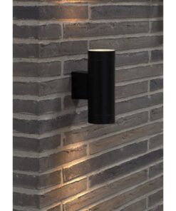 Επιτοίχιο Φωτιστικό Nordlux Tin Maxi 2xGU10 IP54 Μαύρου Χρώματος – 21279903