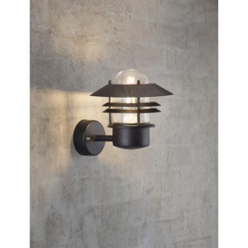 Nordlux Blokhus Up Φωτιστικό Τοίχου Μαύρο IP54 E27  Γυάλινο/Μεταλλικό –  25011003